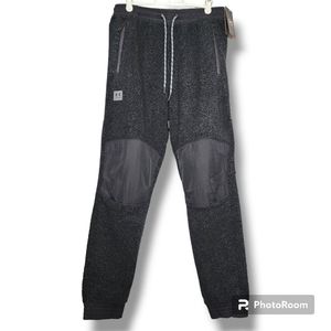 Under Armour Mission Pants Black Small Loose Fit Fleece Pockets Drawstring